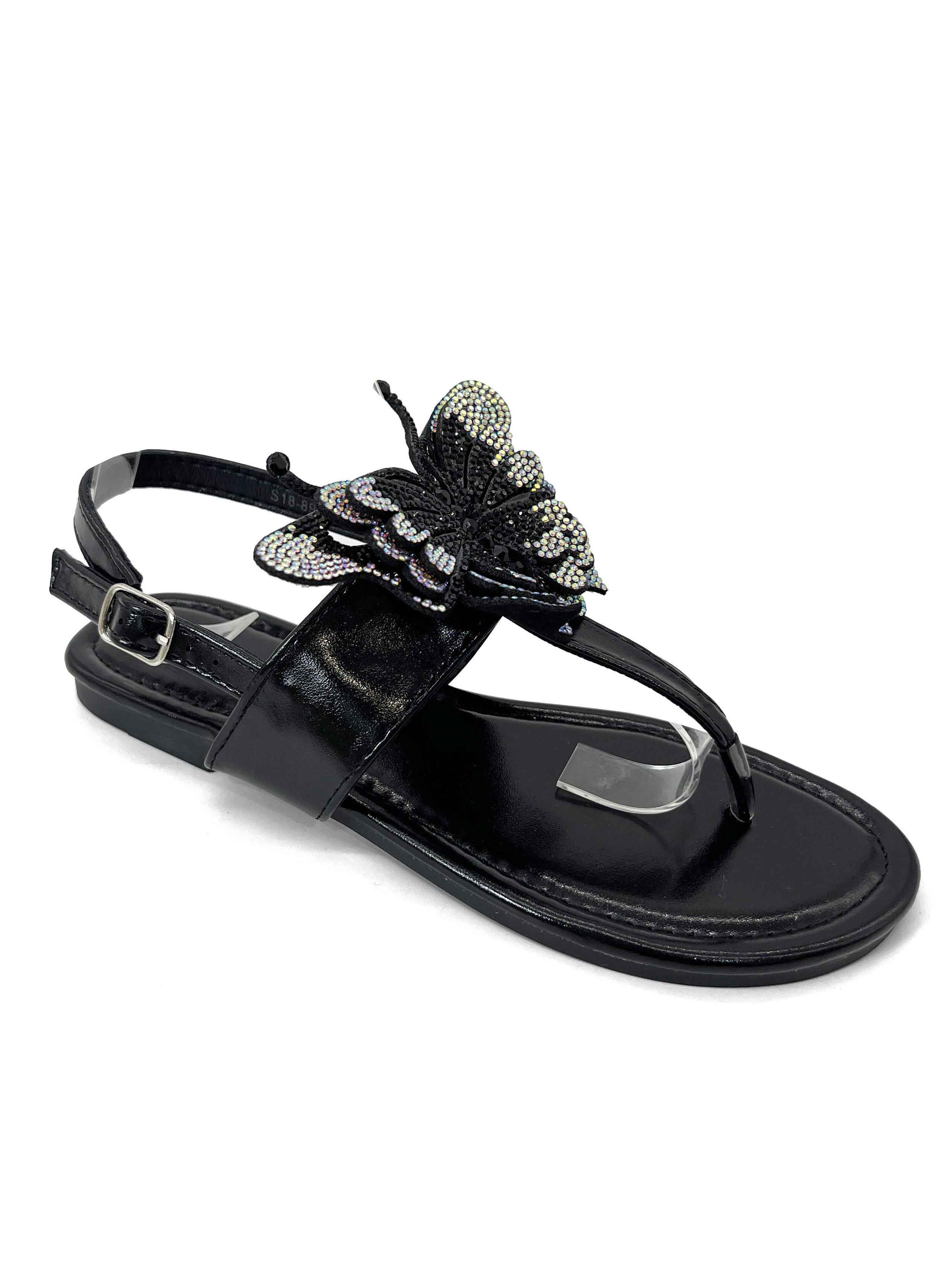Lily - Søde sandaler med sommerfugl pyntet med similisten